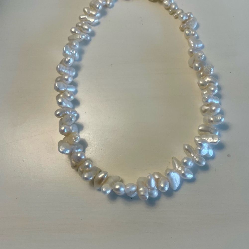 Biwa Stick Pearl Necklace Handmade USA New with Tag - Picture 2 of 6